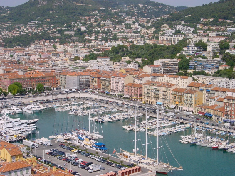 Nizza Blick von Chateau auf Hafen 3.JPG -                                